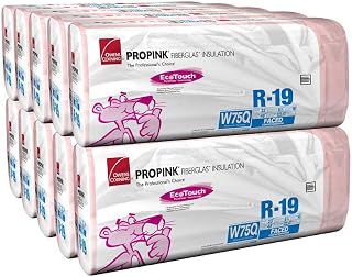 Owens Corning R-19 Kraft Faced Fiberglass Batt Insulation for 2x6 Walls & Floors - 10 Bags, 1280 Sq Ft Coverage