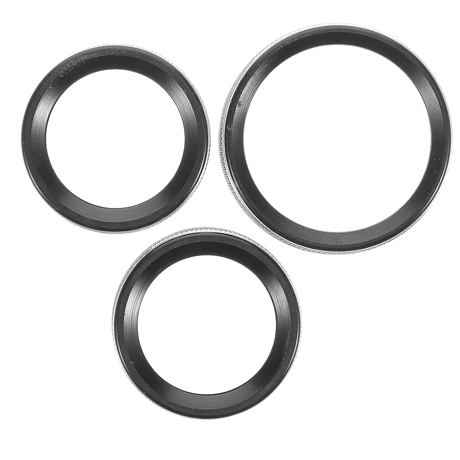ULTECHNOVO Car Air Conditioning Knob Cover 3pcs Set Black, Automotive Rotary Knob Trim Ring Replacement for 2015-2020 Mid-Size SUV Center Console Heater Control