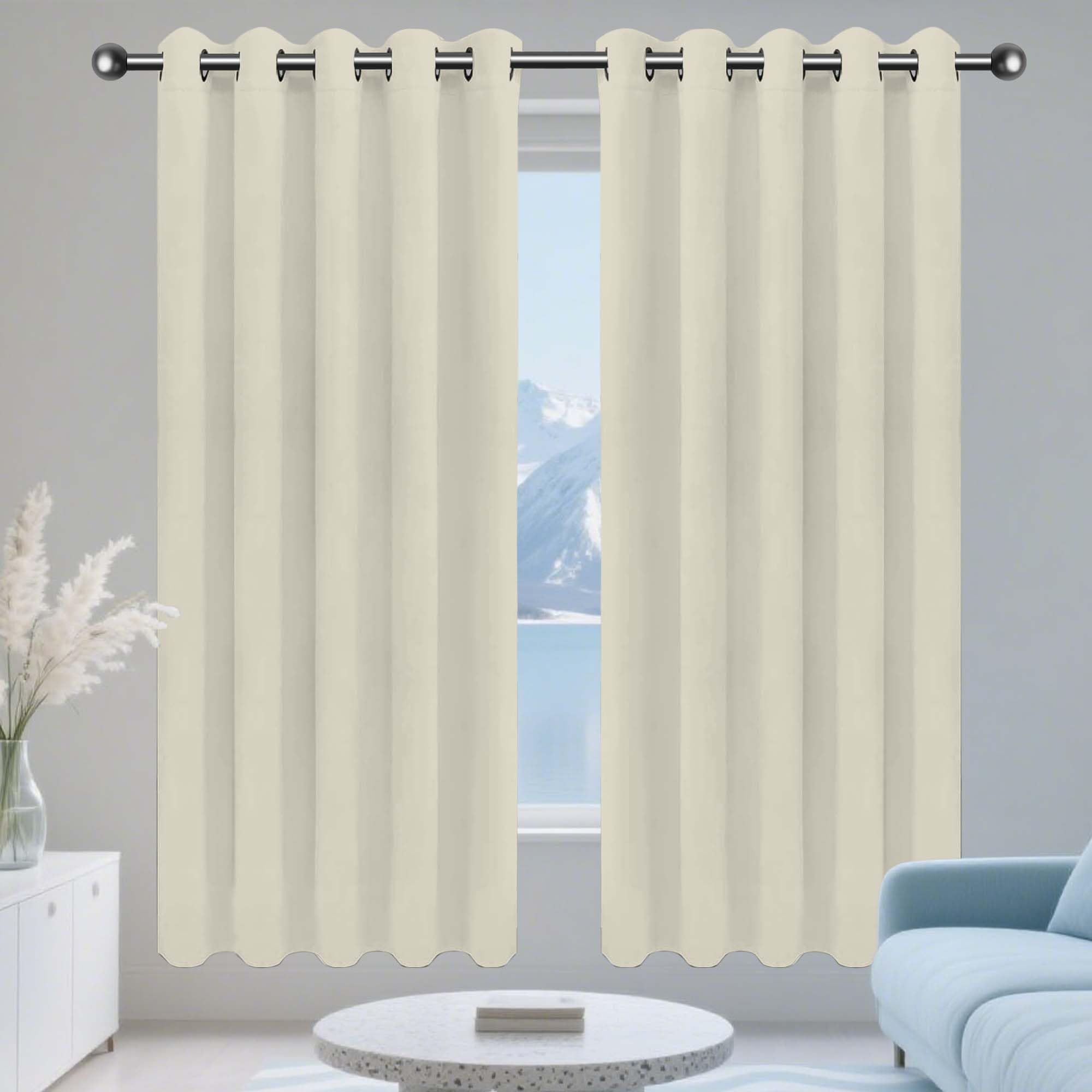 Rideau anti froid 380 x 335 cm isolant thermique beige contre la chaleur