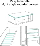 Bunk Bed Ladder Pads, PVC Soft Corner Protectors, 6.56 ft Edge Protector Adjustable Ladder Pads with Strong Adhesive Corner Protectors (Black)