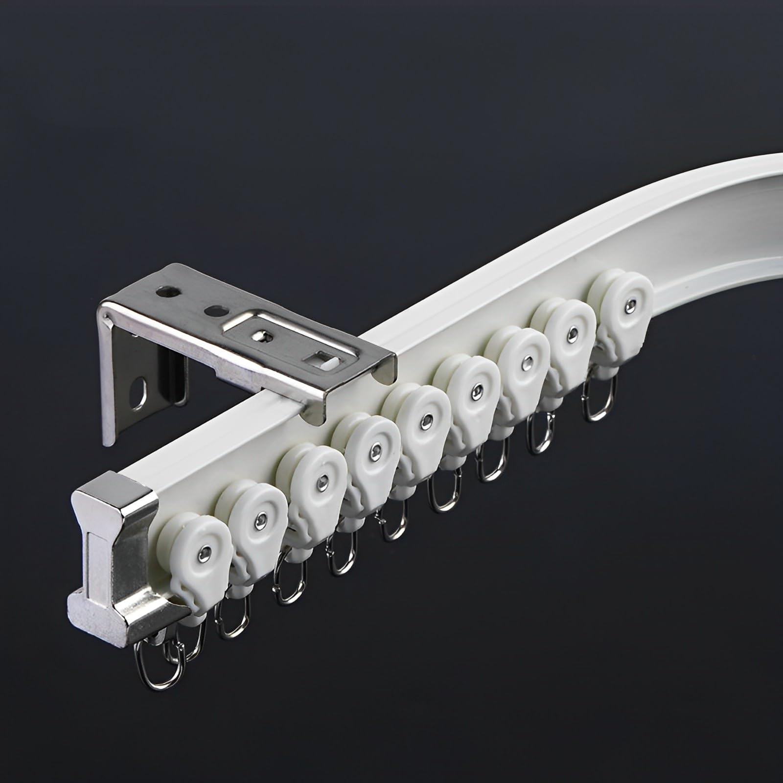 GLDYTVF Flexible Aluminum Curtain Track for Room Divider 5M/16.4ft Length Ideal for L Shape U Shape and Bay Windows White Color