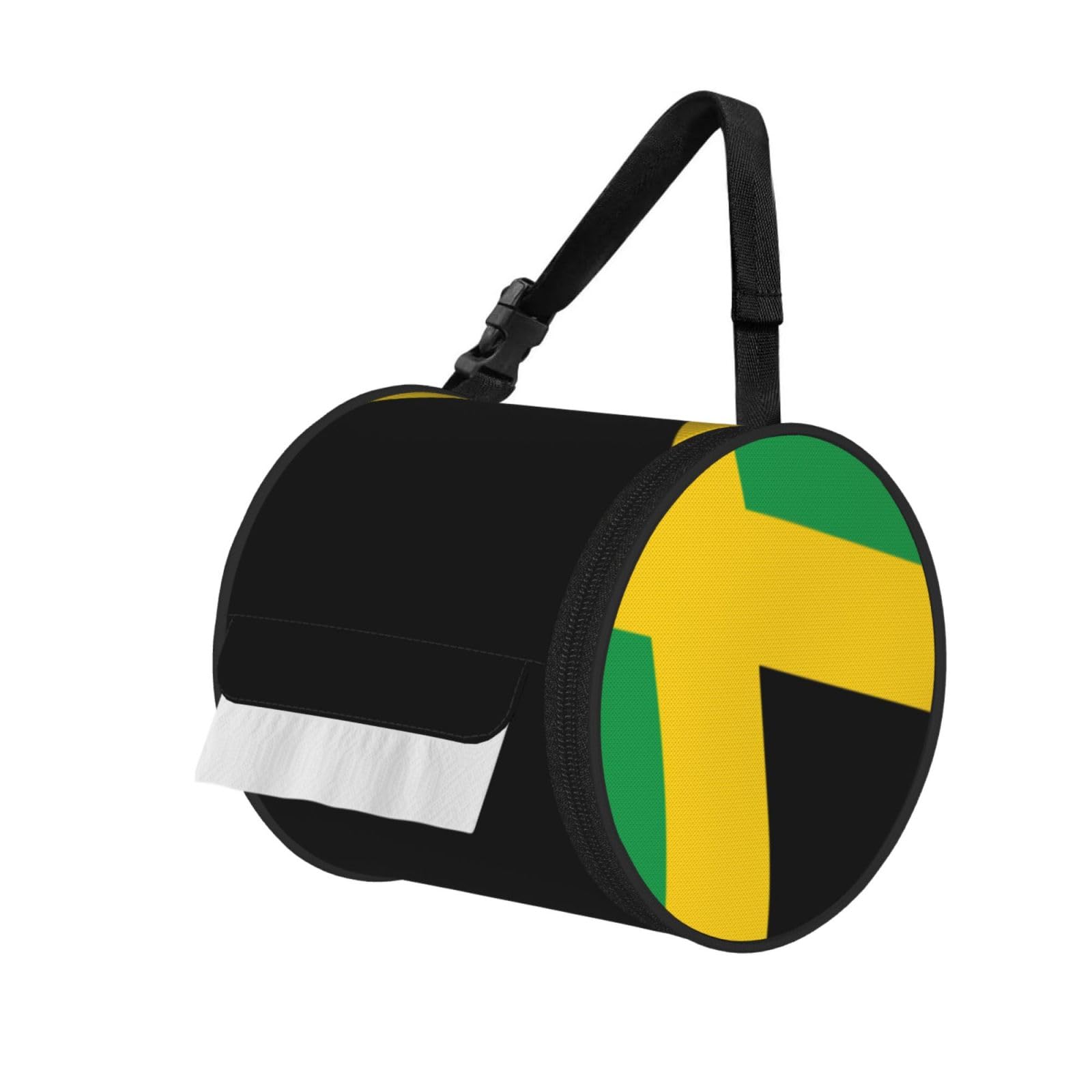 Flag Of Jamaica Print Fashion Tissues Organizer Box, Hanging Tissue Holder For Purse Coins For Car Office Daily Outing