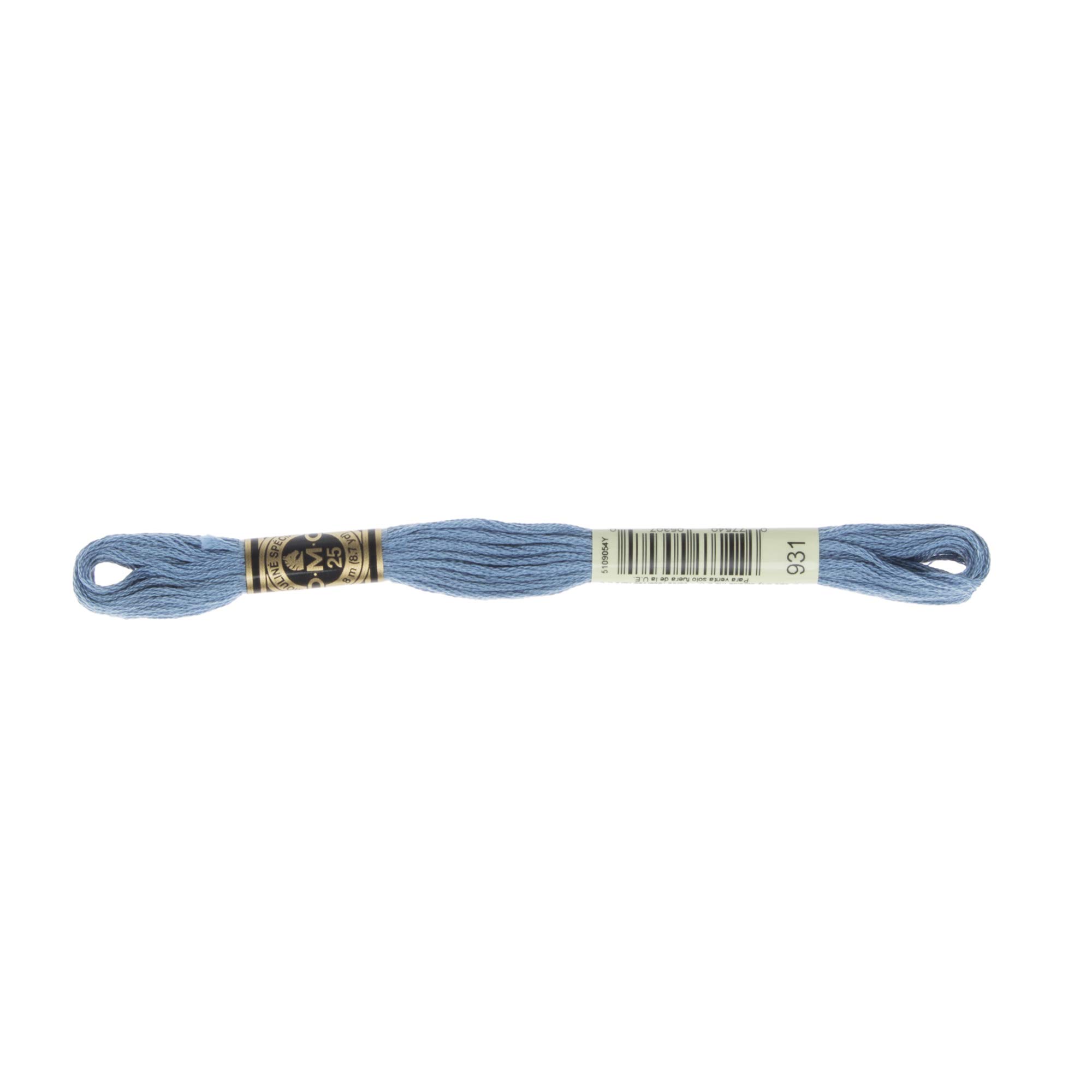 DMC 6-Strand Embroidery Cotton Floss – Matassa Da 8 Metri, Colore Antico Blu Medio, Cotone Mercerizzato 100%