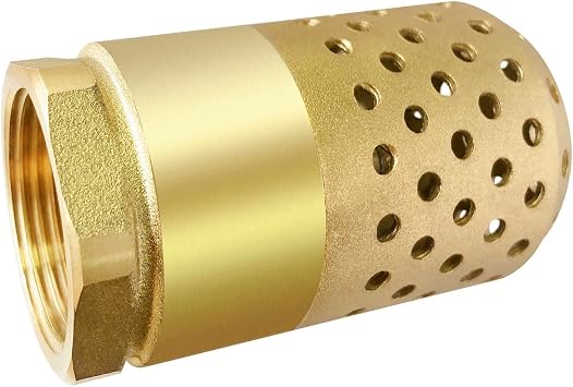 Brass Foot Valve 1 inch NPT Heavy Duty Spring Mesh Check Valve Female Connection One Way Foot Valves Backflow Preventer with Holes Strainer Filter for Well Jet Pumps 1 NPT
