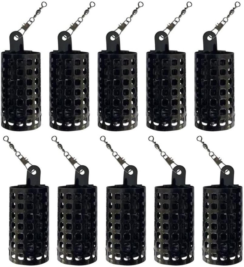 Fishing Feeders, Fishing Lure Cage Metal Carp Fishing Tackle Feeder Bait Holder Trap Basket 10PCS 10g