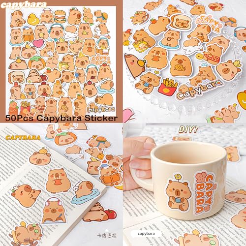 Image of Cute Capybara Pencil Case Gift Set, Includes Pencil Case,Capybara Ball-Point Pen,Color pen,Eraser,Bookmark,Mini notebook,Pencil sharpener,Stickers,Keychain.