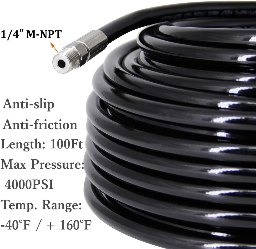 Promo Discount Up To 70% Off Twinkle Star Sewer Jetter Kit for Pressure Washer -100 ft Hose, 1/4 Inch NPT, Drain Cleaning Hose, Button Nose & Rotating Sewer Jetting Nozzle, Orifice 4.0, 4.5, 5.5, 4000 PSI Cheapest 🛒 Twinkle Star Sewer Jetter Kit for Pressure Washer -100 ft Hose, 1/4 Inch NPT, Drain Cleaning Hose, Button Nose & Rotating Sewer Jetting Nozzle, Orifice 4.0, 4.5, 5.5, 4000 PSI