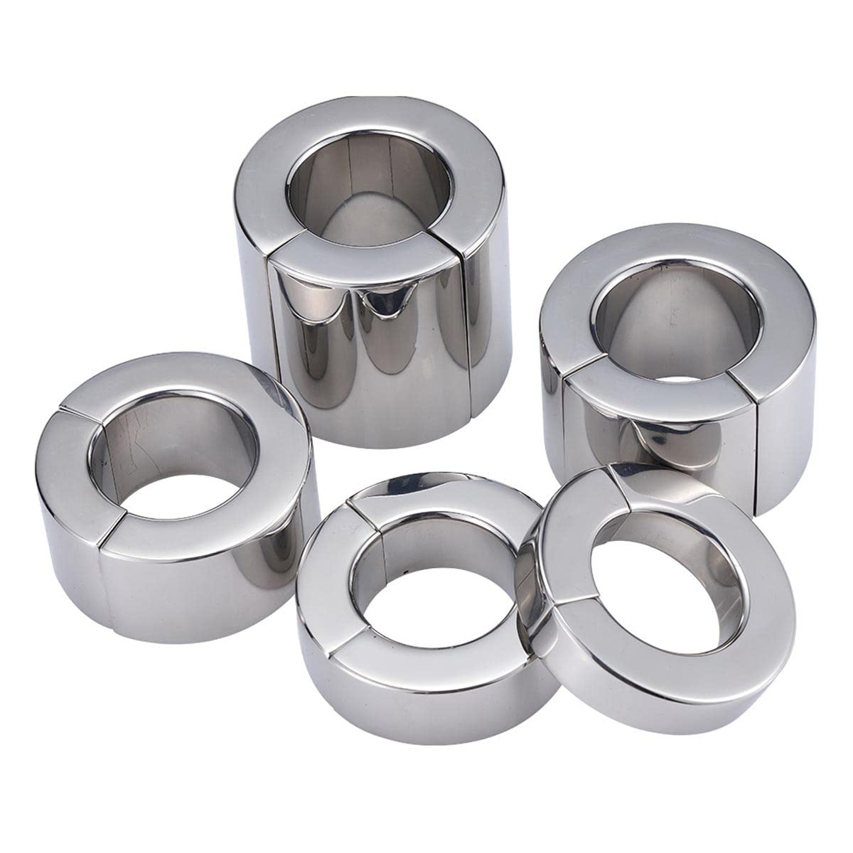Anello per pene in acciaio inossidabile pesante, anello per pene magnetico per eiaculazione ritardata maschile Giocattoli per adulti per sesso maschile gay (spessore 56 mm)