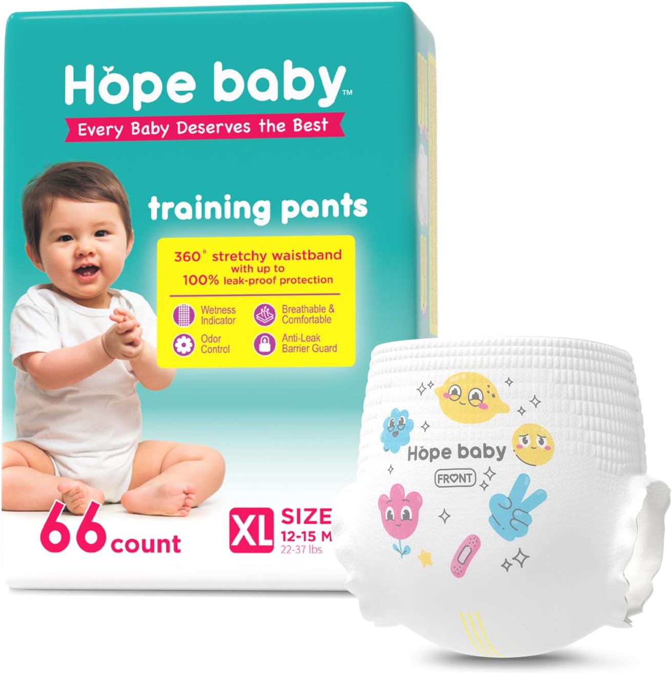 4T-5T (Over 37 LBS), 64 Count Premium Training Underwear, Baby Diapers Toddler Potty Training Pants, Hypoallergenic with Skin
