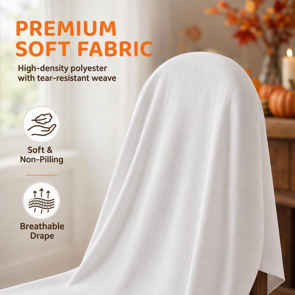 Halloween Ghost Pattern Chair Cover, Breathable Washable Reusable Chair Protector, Universal Fit Decorative Chair Cover for Dining Office Home Restaurant Cafe Halloween Party Decor，A4
