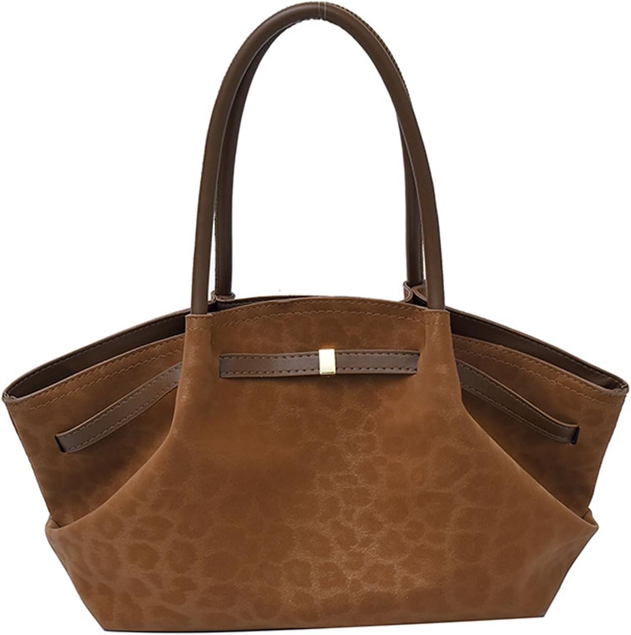 Faux Suede Tote Bag for Women Leopard Print Tote Purse Vintage Shoulder Bag Hobo Handbag for Work Travel