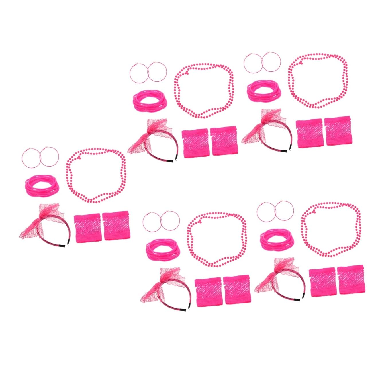 VALICLUD Accesorios Retro Ropa Decoración Vintage El Traje Red De Pesca Decoración Ropa Traje S Joyerías Rendimiento De Baile Accesorio Rejilla Medio Guantes Para Mujeres Plástico Rosado