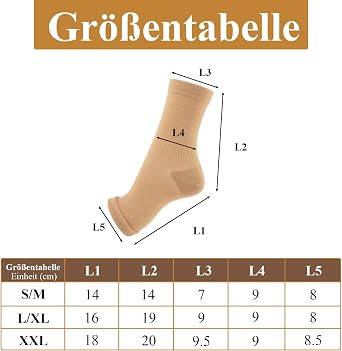 Compression Socks with Ankle Support & Open Toe, 15 mmHg, 3 Pairs Pack, Skin Colour for Men and Women, Medical Support Stockings