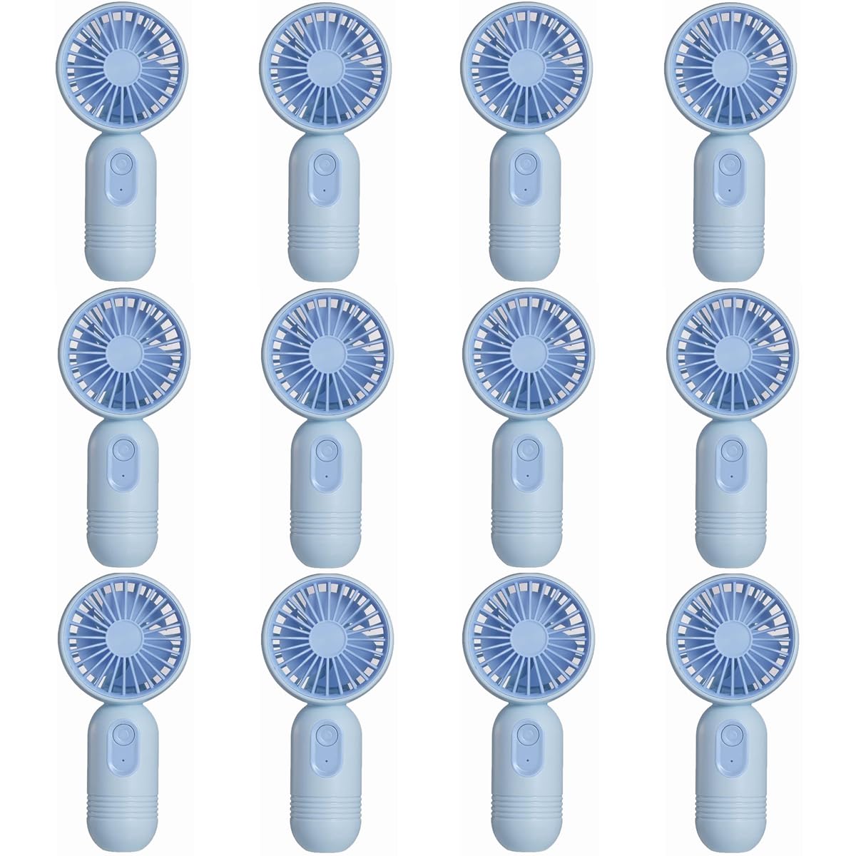 Mini ventilatore portatile, confezione da 12, grazioso ventilatore portatile a batteria, leggero, con 3 velocità e ventilatore per ciglia ricaricabile tramite USB, per ragazze, bambini, donne, uomini