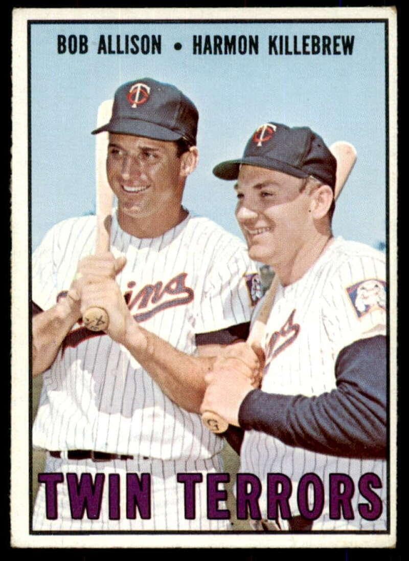 Twin Terrors/Bob Allison/Harmon Killebrew Card 1967 Topps #334 - Slabbed Baseball Cards