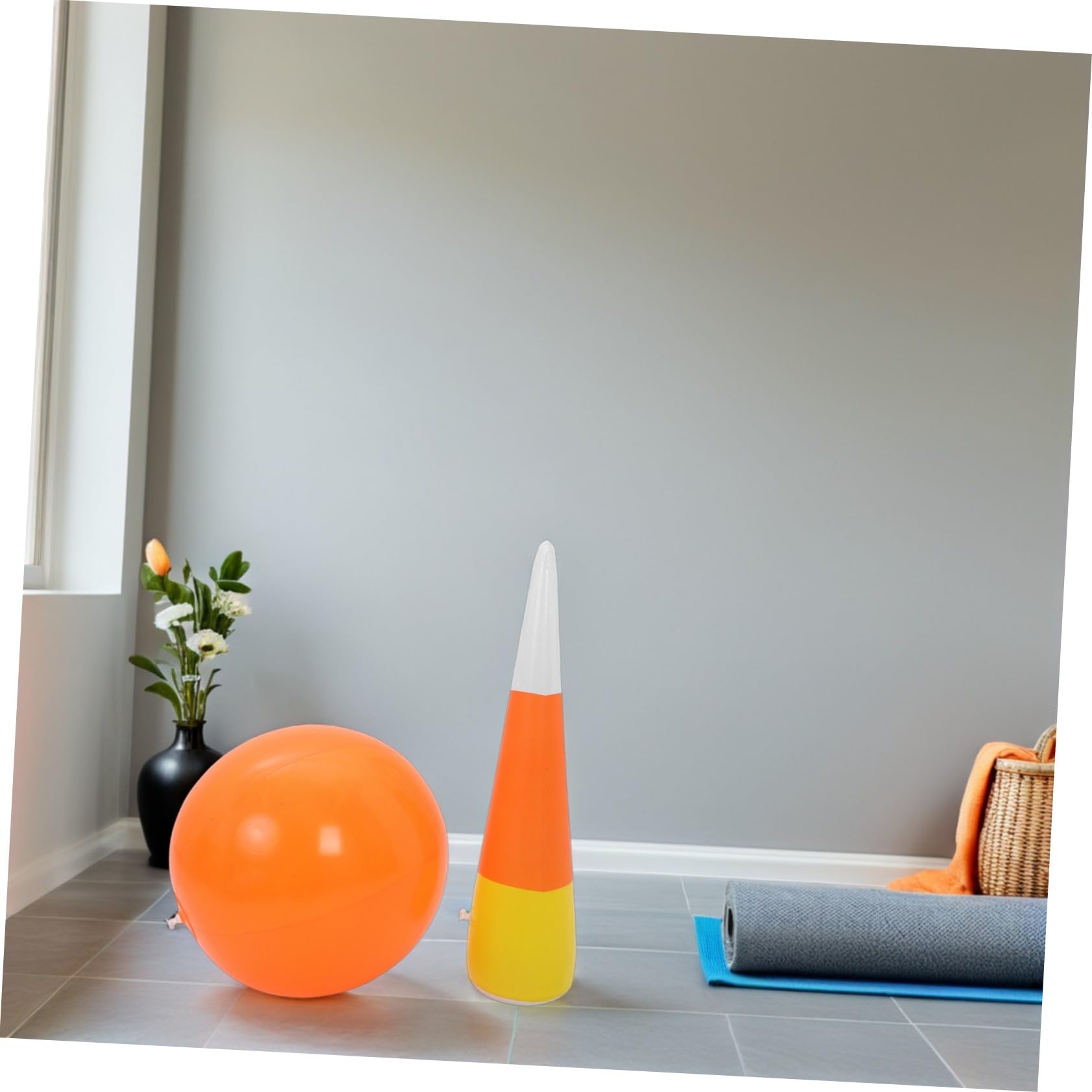 Juego de Bolos Inflable Jumbo de Plástico para Niños y Grupo | Diseño Ligero, Fácil Almacenamiento, para Cumpleaños y Bowling al Aire Libre