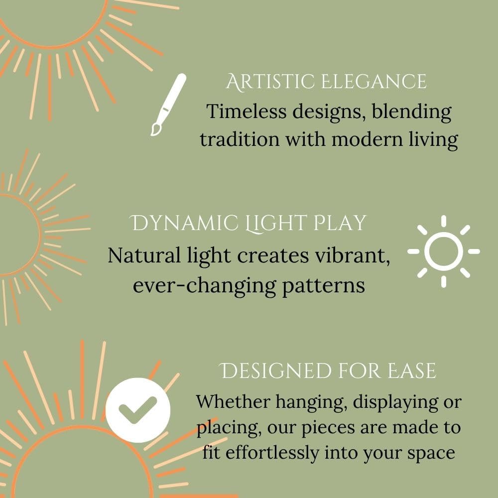 Decorative Hand Printed Stained Glass Window Sun Catcher/Roundel in a Puffins Design