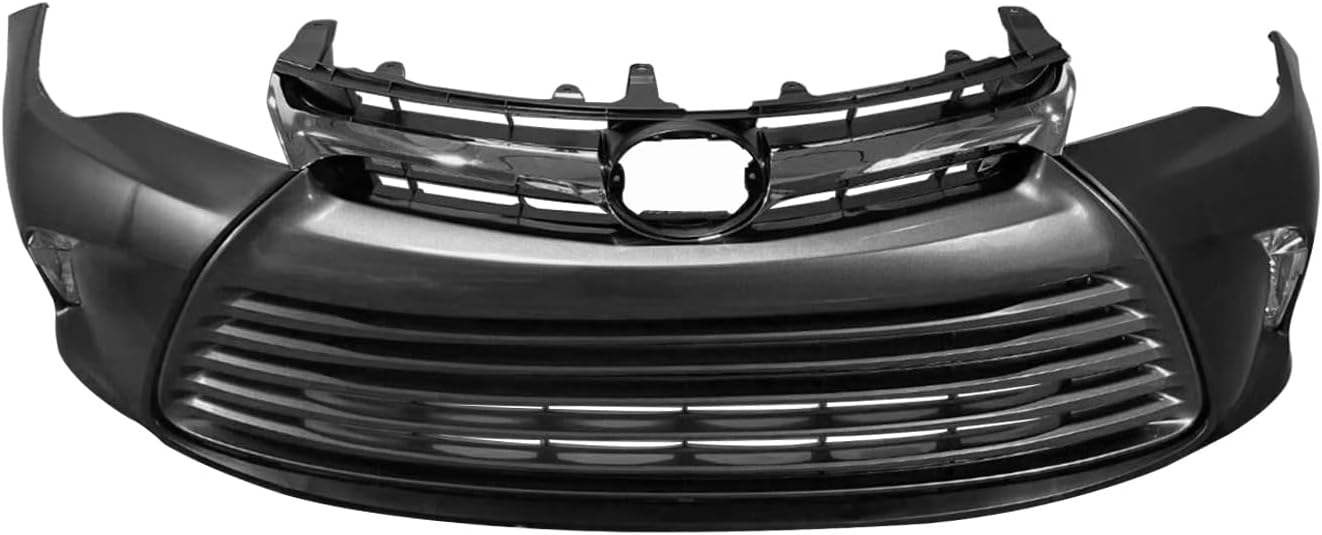 New Complete Front Grille Bumper Daytime Running Light Set for 2015 2016 2017 Toyota Camry LE XLE without Sport Type - Front Bumper Kit