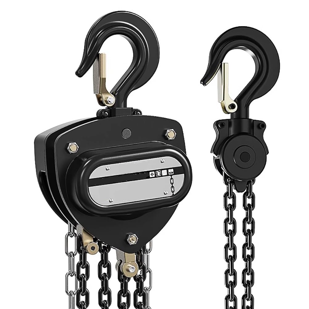 Kleiner Handhebekran mit Einer Kette, Hebelzug mit 3/6/9/12 m Kette, Kettenzug mit Hochleistungs-Doppelhaken, manueller Flaschenzug, 1/2/3 Tonnen Kapazität, 3 t mit 3 m Kette