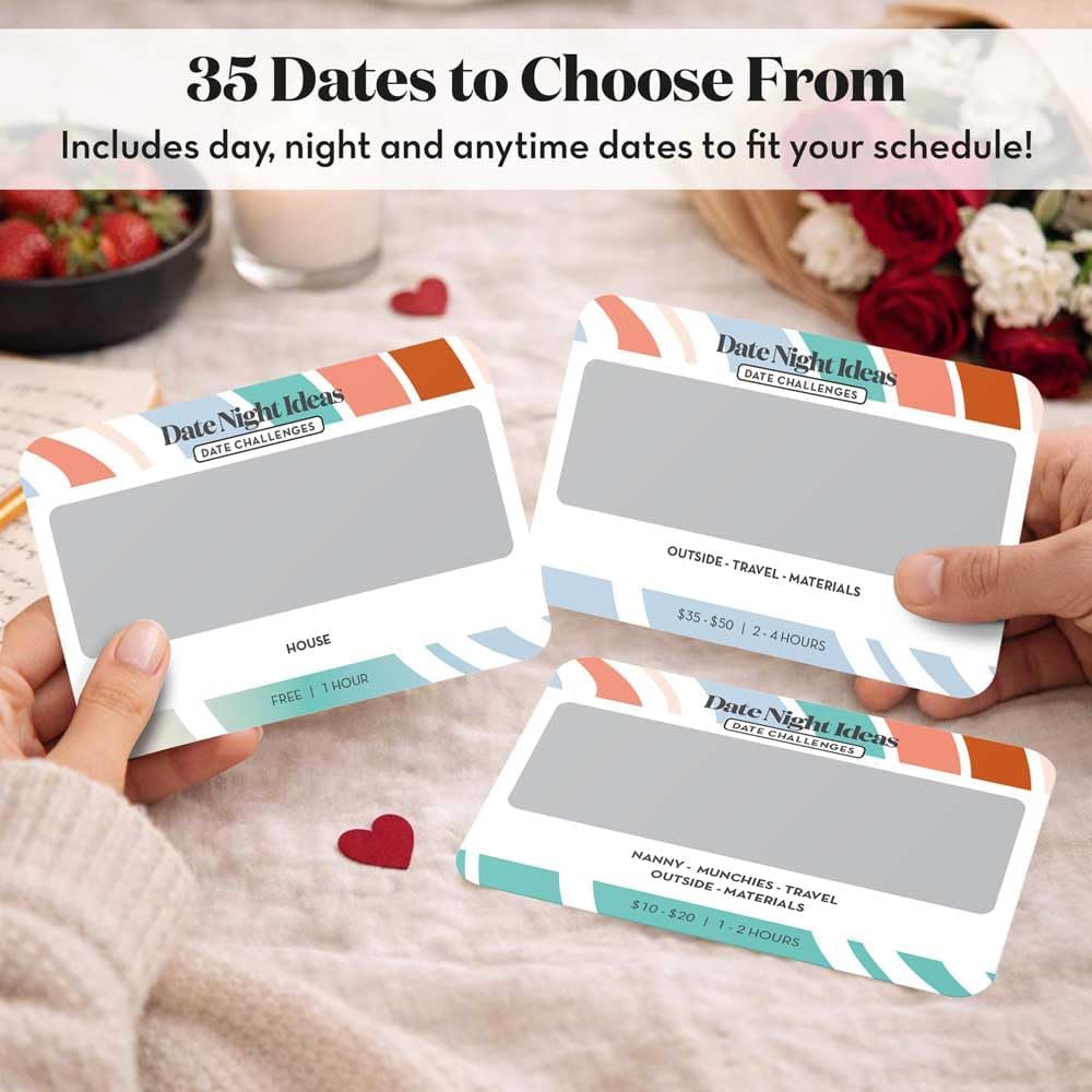 Romantic & Fun Scratch Off Date Night Ideas Card Game, Perfect Couple Gifts for Her or Him, Couple Gifts for Boyfriend, Girlfriend, Wife, Husband, Engagement, Birthday or Anniversaries - Image 2