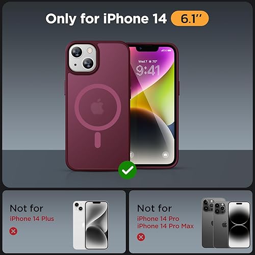 Miniatura 475 de Miracase - Funda magnética para iPhone 13 de 6.1 pulgadas (compatible con MagSafe) (con 2 protectores de pantalla), protección de grado militar