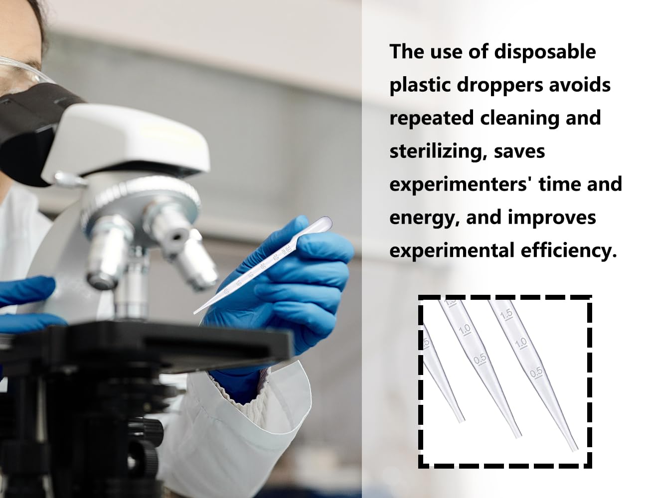 Pipette in plastica KAPSING da 3 ml con scala trasparente - Confezione da 120