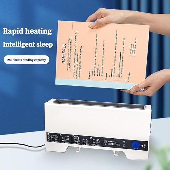 Book Binding Machine, Electric Hot Melt Binding Machine for A4 Documents, Ideal for Office Supplies, Binding Thickness up to 22mm (240 Pages)