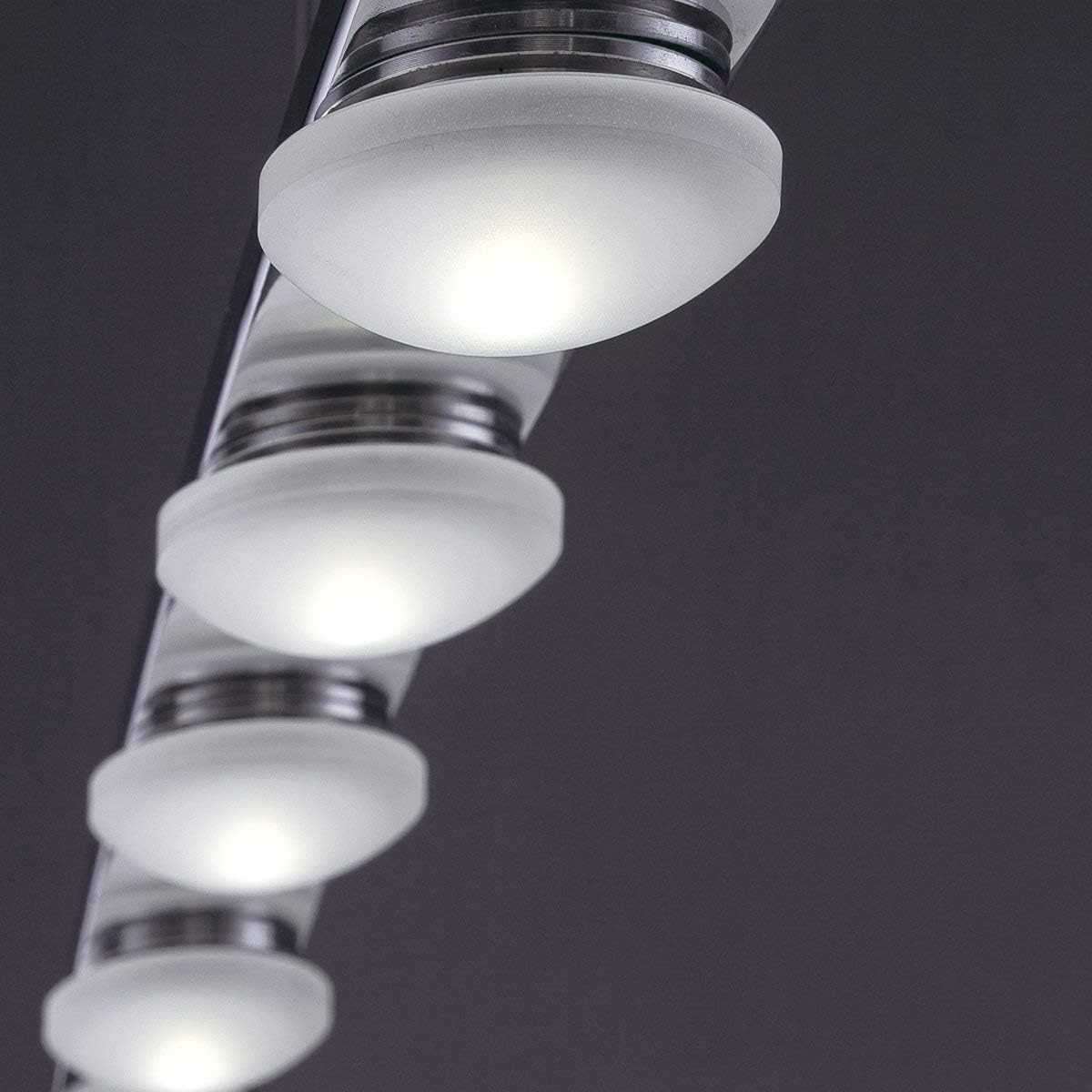 Flаѕh Dеаlѕ - 70% оƒƒ Eurofase 28086-017 Richmond Frosted Acrylic Suspended Arc LED Linear Pendant Light, 9-Light 22.5 Total Watts, 4H x 2W x 36L, Chrome