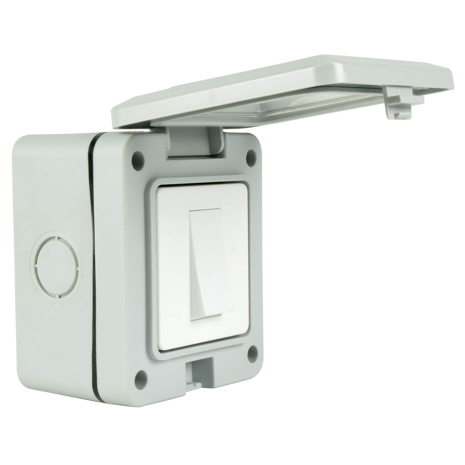 Single 1 Gang Fully Weatherproof 2 Way Outdoor Power Switch IP55 White [Single 2 Way Switch] — image 1