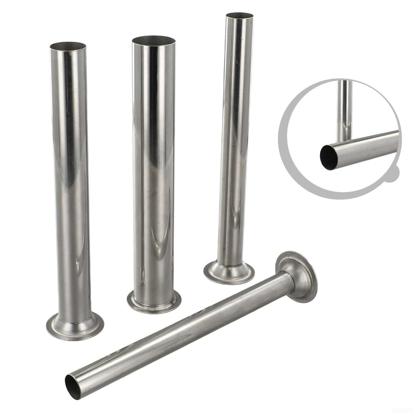 4Pcs Stainless Steel Sausage Stuffing Tubes, Grinder Stuffer Tubes Sausage Filling Tubes with Funnels for Meat Grinder/Food Grinder(1.5 IN)