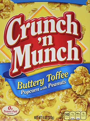 Crunch n Munch, Buttery Toffee Popcorn & Peanut Snack, 6oz Box (Pack of 3)