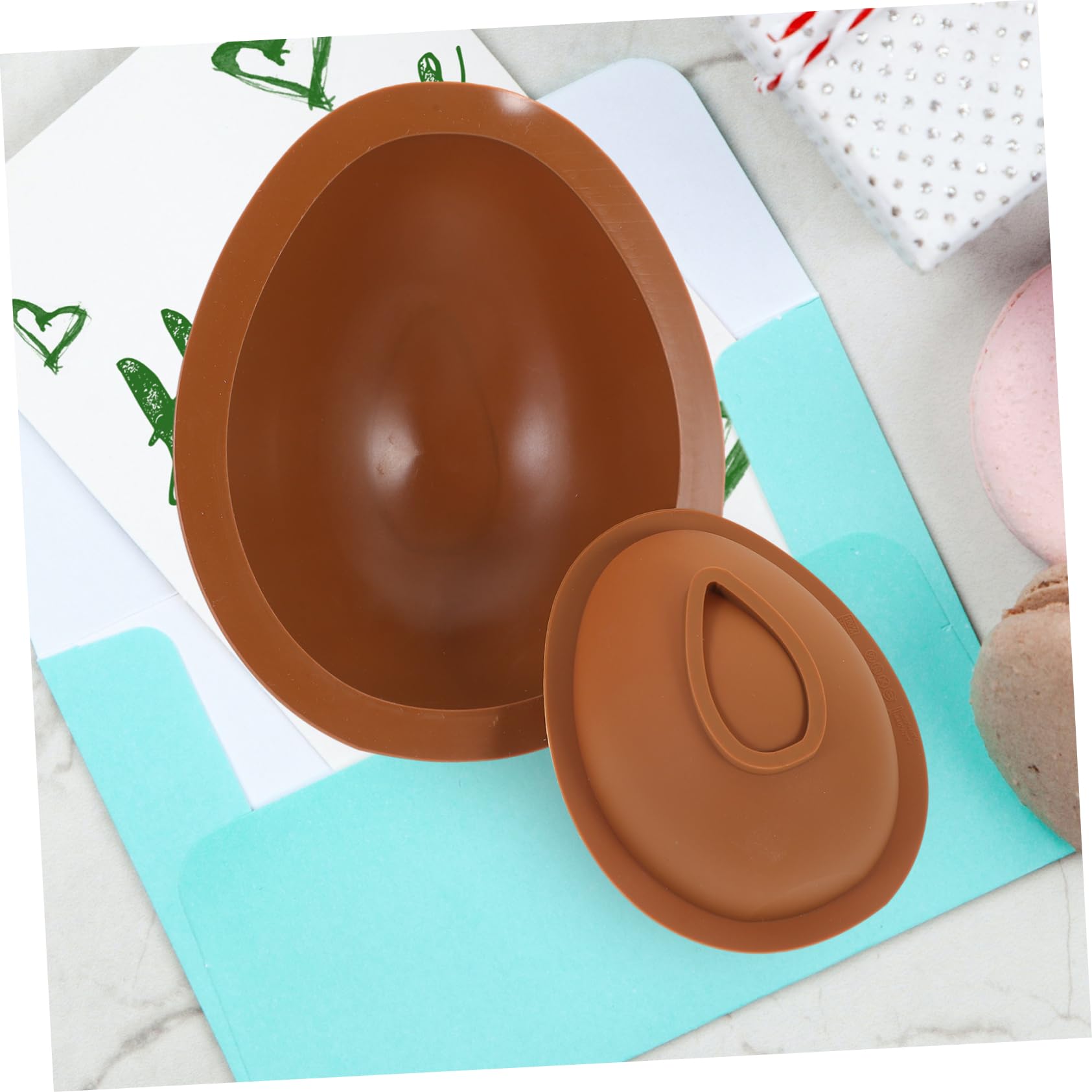 Amosfun 5 Juegos molde de chocolate cortadores de galletas cortadores galletas paleta bricolaje dulce moldeador moldes de helado cromo tapa moldes de silicona moldes de huevo gel de sílice