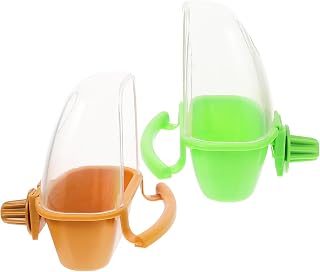 2pcs Bird Cage Hanging Feeder, Sturdy Plastic Food Holder Bowl