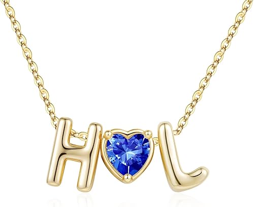 M MOOHAM Birthstone Jewelry Gifts for Women - Blue September Heart Sapphire Birt