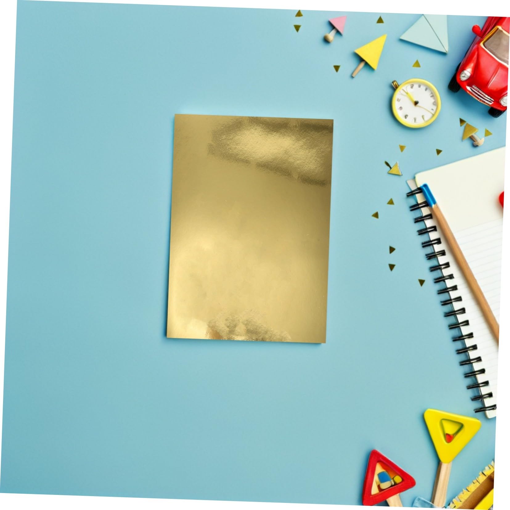 Cartoncino Metallizzato a Specchio Oro A4 70 Pezzi per Scrapbooking | Finitura Lucida, Trama , Facile da Piegare, Formato Pratico per Pittura e Lavori Creativi