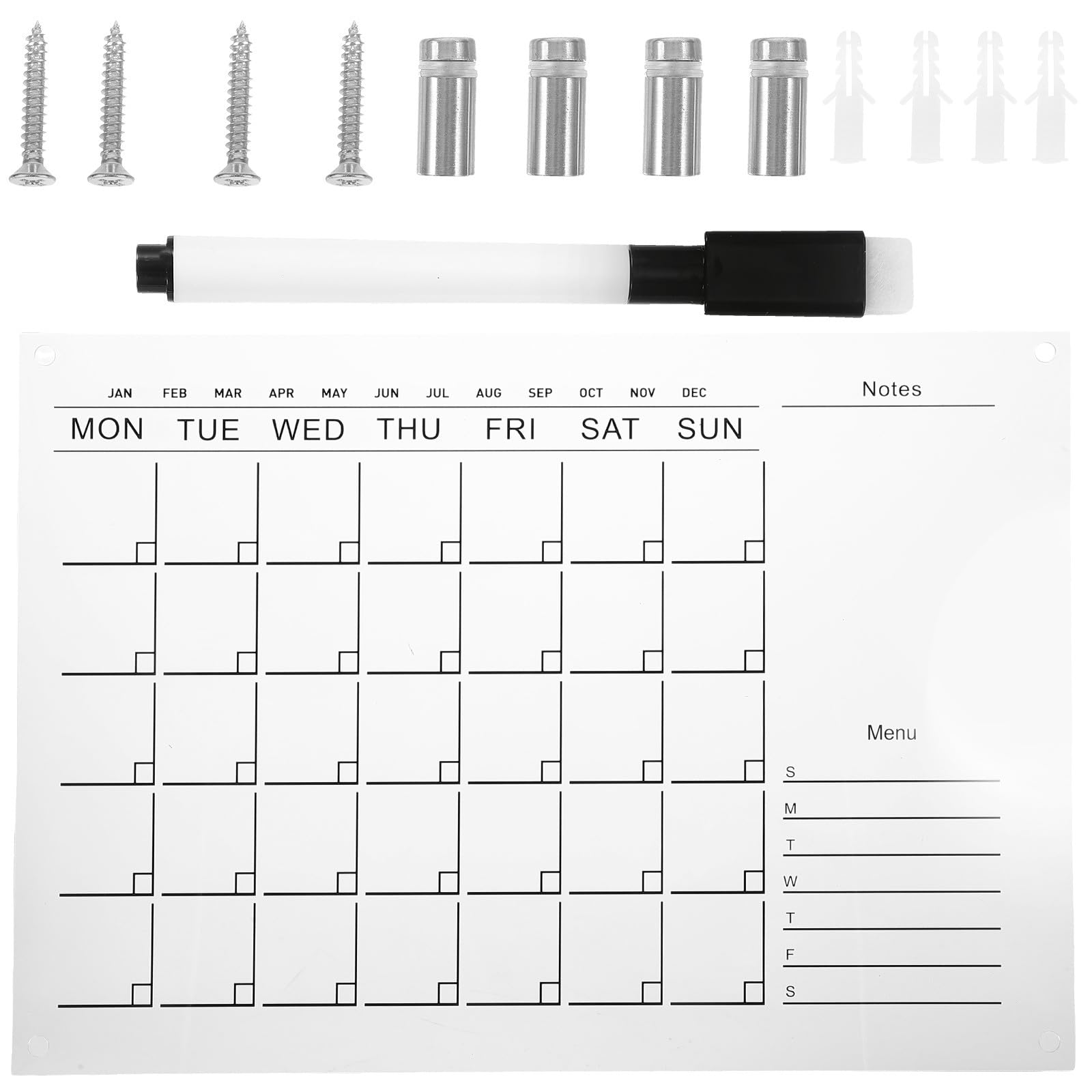 Abaodam Abwischbarer Acryl Kalender Wochenplaner für Wand Transparentes Whiteboard Praktisches und Solides Design Leicht und Chic für Büro und Geschäft Zufällige Farbe