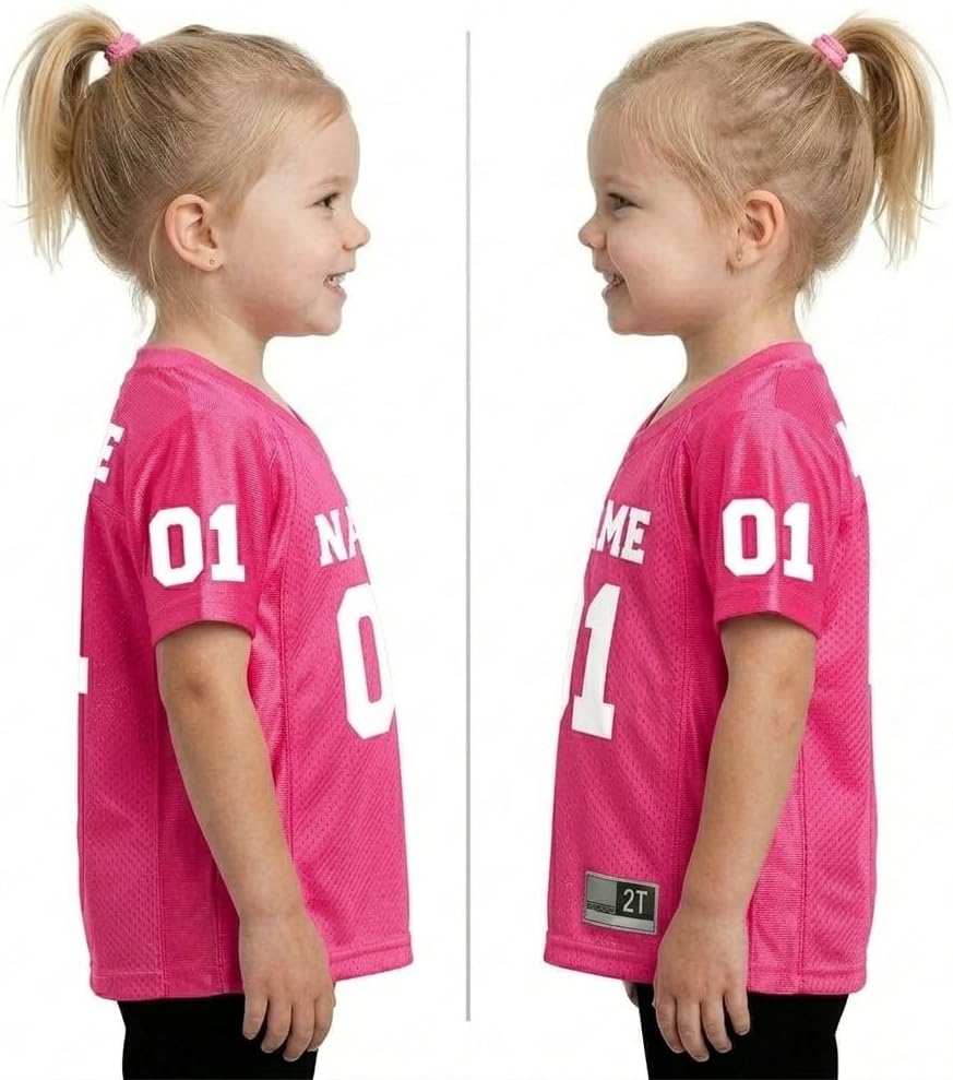 Premium Toddler Football Jersey – Personalized Name & Number Kids Shirt, Baby Boys & Girls Game Day (+Shoulder Number)