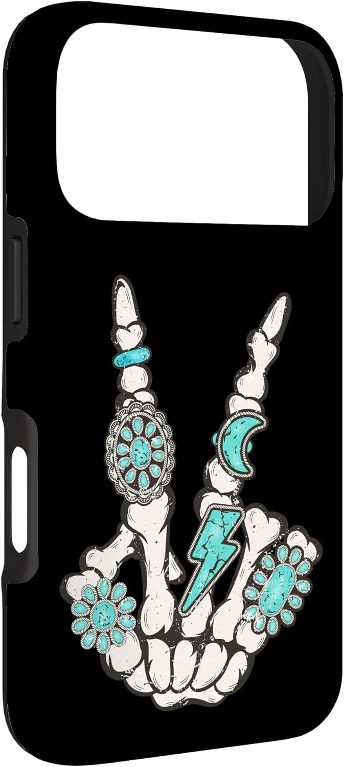 Skeleton Turquoise Hand Western Rodeo Cowboy Cowgirl Case for iPhone 17 Pro