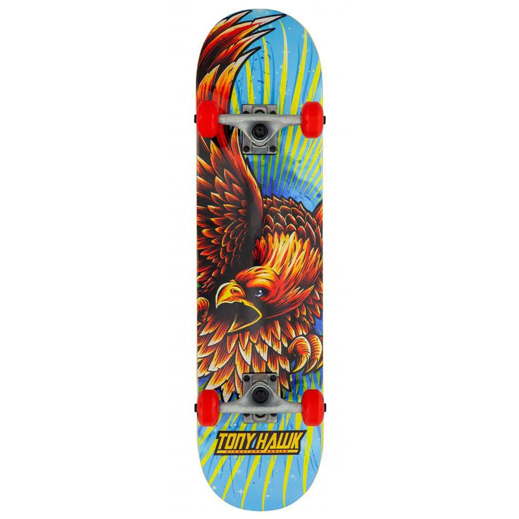 Skateboard complet Tony Hawk professionnel série débutant 7,75" + 1 outil polyvalent + 50 autocollants brillants