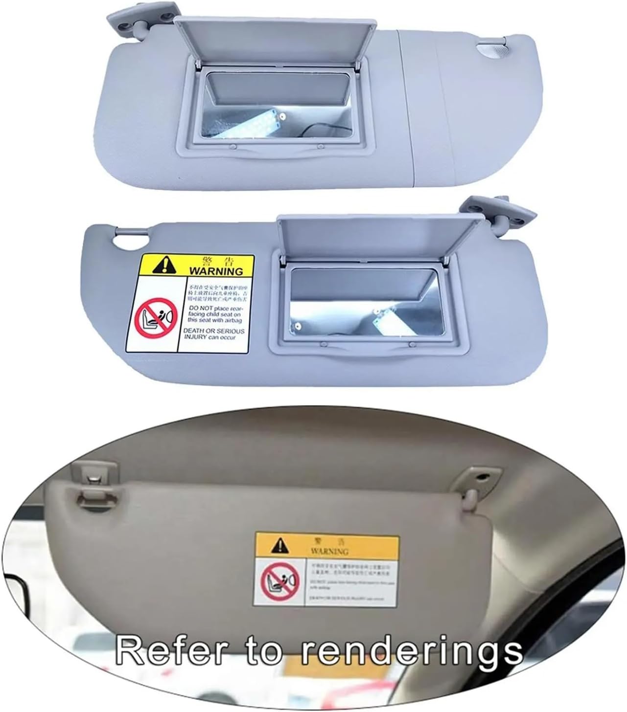 Car Sun Visor Shade Board Replaces ，Compatible with Peugeot 301 Citroen C3 Spare Parts 98038432DS/98038433DS Left Right Side Sun Visor(Left)