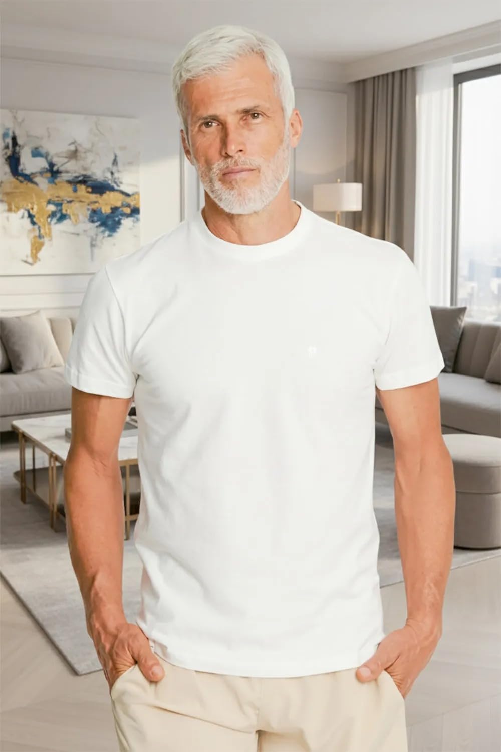 Men's T-Shirt Pack of 3 – Cotton Crew Neck Short Sleeve Tees – Soft Breathable Basic T-Shirts for Everyday Wear - Image 3