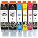 Produktbild 6 Drucker-Patronen günstiges Ersatz Set für Canon PGI-570 XL & CLI-571 XL Multipack mit Chips und Füllstandsanzeige: 2X Schwarz + 1x Foto-Schwarz + 1x Blau + 1x Rot + 1x Gelb