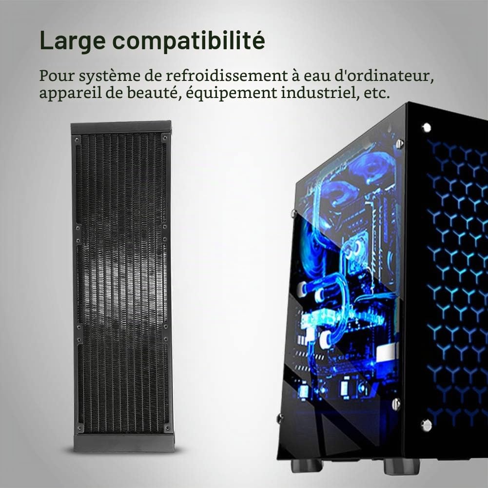 12 Tubes Échangeur de Chaleur pour Ordinateur G1 4 Fils Séparateur D'eau Tube de Refroidisseur D'eau pour Pc 120mm 120mm Radiateur Pc Radiateur Large compatibilité Le (360mm)