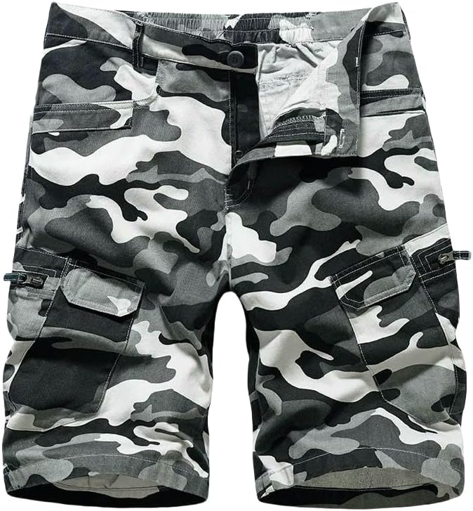 Men's Summer Camo Multi-Pocket Cargo Shorts