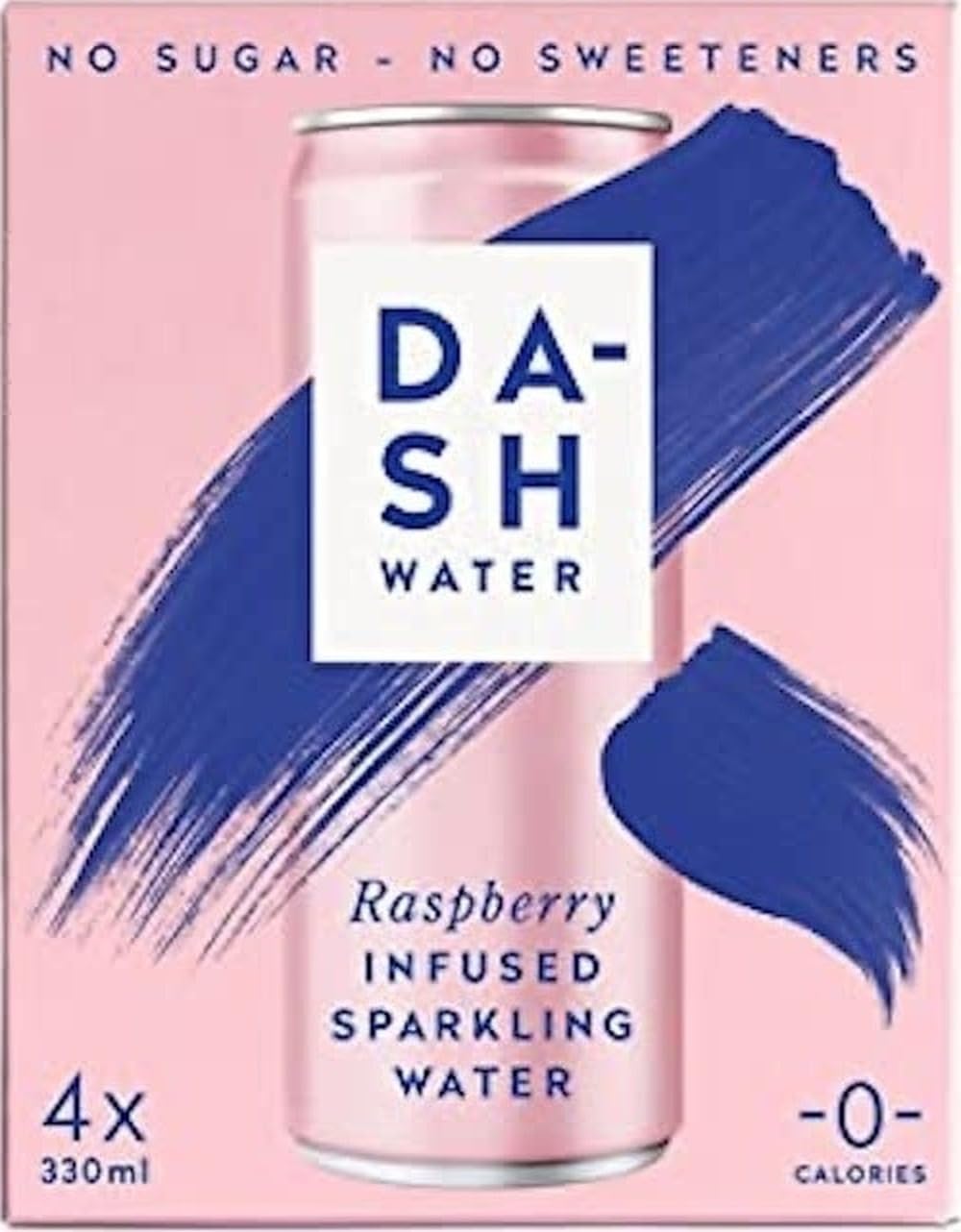 Dash Raspberry Infused Sparkling Water, 4 x 330ml