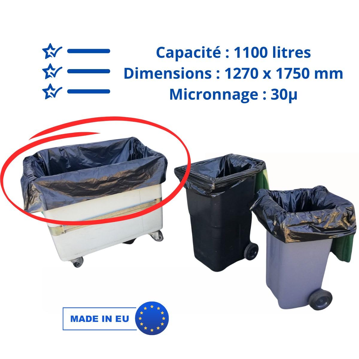 Sacchetti Spazzatura Trasparenti 61x83,8 Cm – 1000 Pezzi, Capacità 12-16 Galloni (45-60 Litri), In HDPE 10 Micron, Resistenti E Antiperforazione, Per Casa E Ufficio - 2