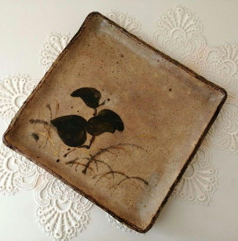 廣永窯(仙鶴窯)　廣永陶苑　色紙八寸皿　角皿　茶道具　菓子皿　煎茶道具　骨董 廣永窯(仙鶴窯) 廣永陶苑 色紙八寸皿 角皿 茶道具 菓子皿