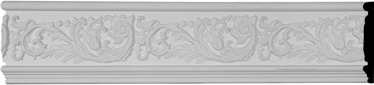 Ekena Millwork 7"H x 1"P x 94 1/2"L Tyrone Scroll & Flowers Frieze (2-Pack)