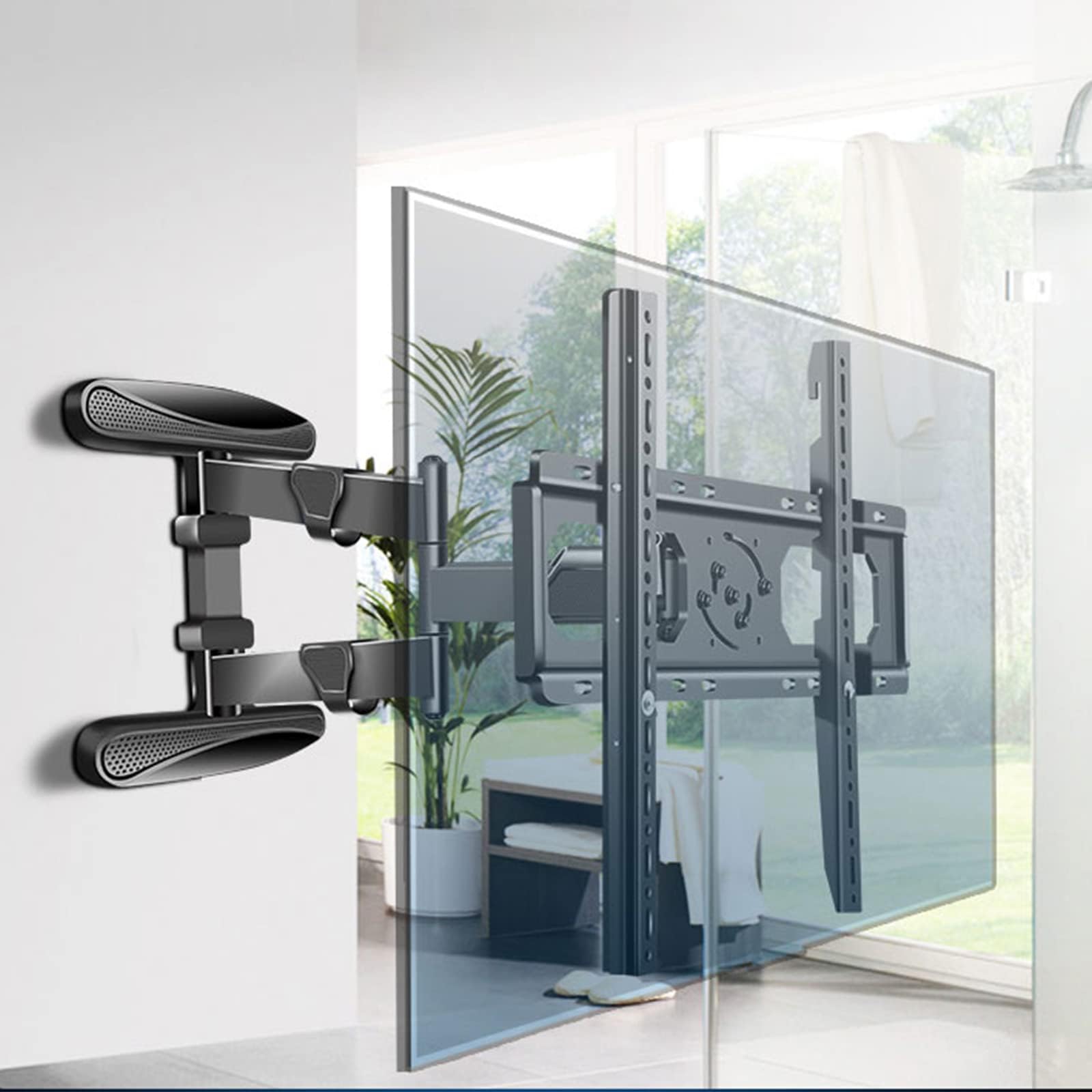 TV Wall Mount Vertical Supports 40-80" Full Motion Rotate Tilt Bracket, Swivel Corner Articulating Stand, max VESA 600×500mm up to 110lbs DY4080