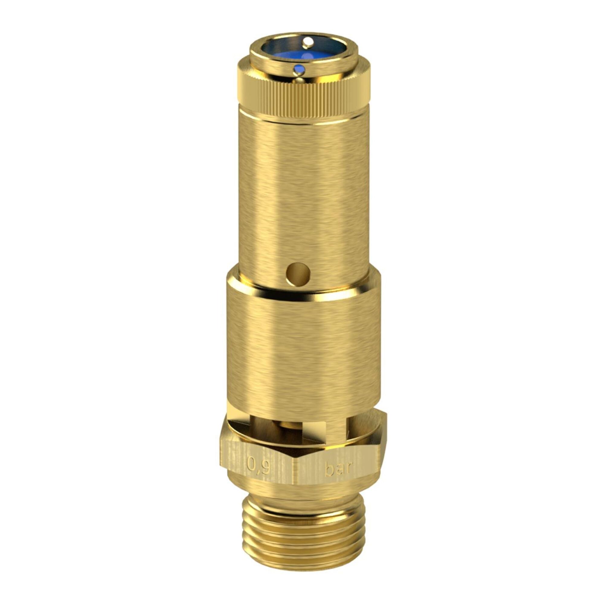 RIEGLER 104742-227.66-11,0 Sicherheitsventil DN 10, Messing, G 3/4, Ansprechdruck 11 bar, 1Stk